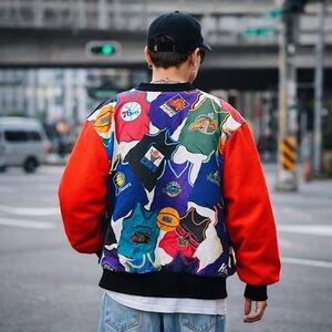 NWOT Goat Vintage Upcycled NBA Jacket Size XL One Of A Kind Canadian Made